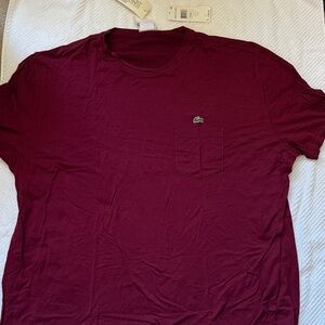 Lacoste Men's Dark Red Short Sleeve Tee